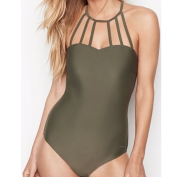 NWT Bruno Banani Alexa Strappy High Neck One-piece Swimsuit - Picture 1 of 2